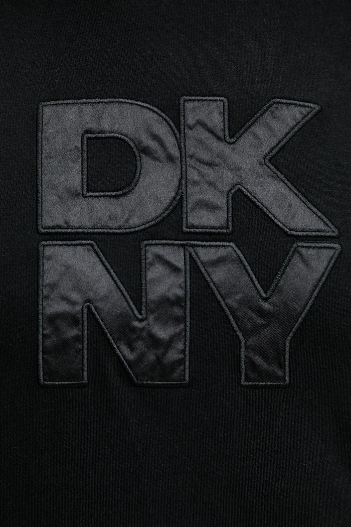 Bavlněné tričko s dlouhým rukávem Dkny DJ5T1488 černá