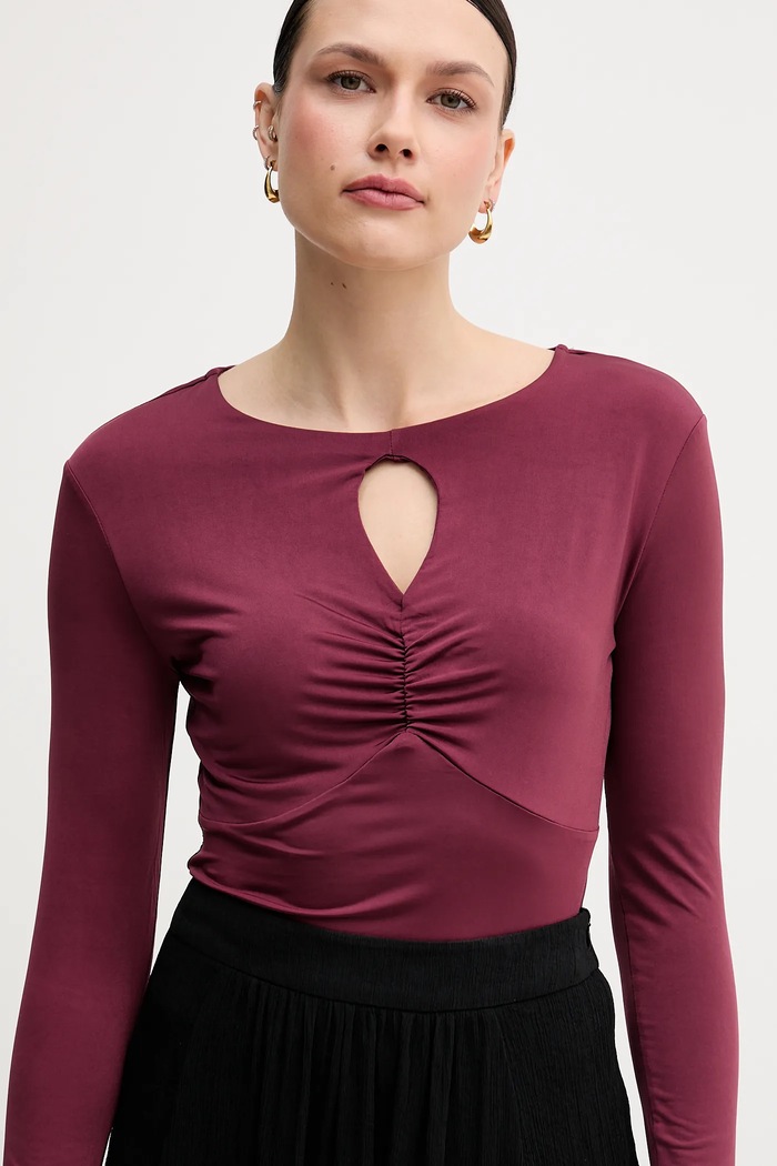 Sisley longsleeve bordowy 35B8L107V