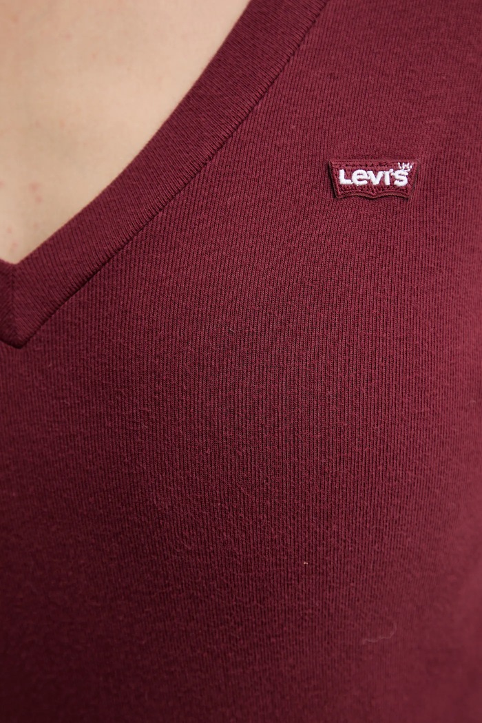 Bavlněné tričko s dlouhým rukávem Levi's A9330.0013 burgundské