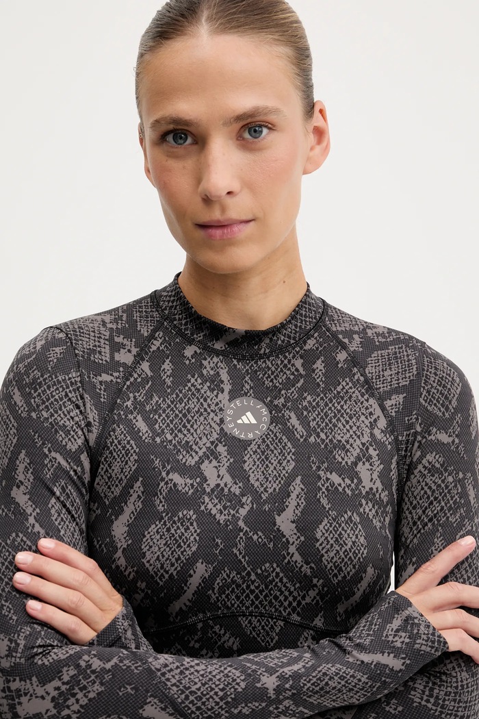 Tréninkové tričko s dlouhým rukávem adidas by Stella McCartney TruePurpose hnědá JW4567