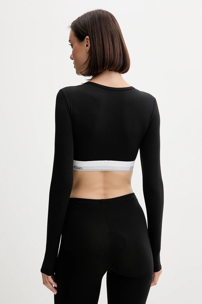 Tričko s dlhým rukávom Calvin Klein Underwear LV00QF8600 čierna AW25