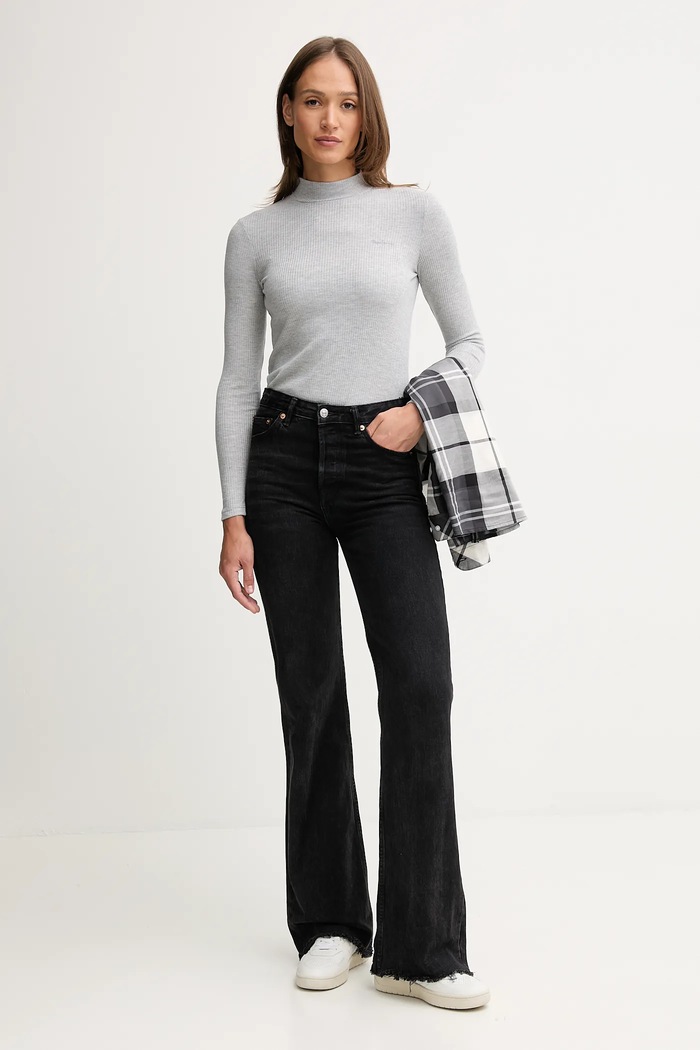 Tričko s dlhým rukávom Pepe Jeans PL5000042 sivá AW25