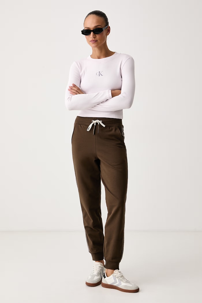 Calvin Klein Jeans Longsleeve damski bawełniany z elastanem LV047A803G różowy SS26
