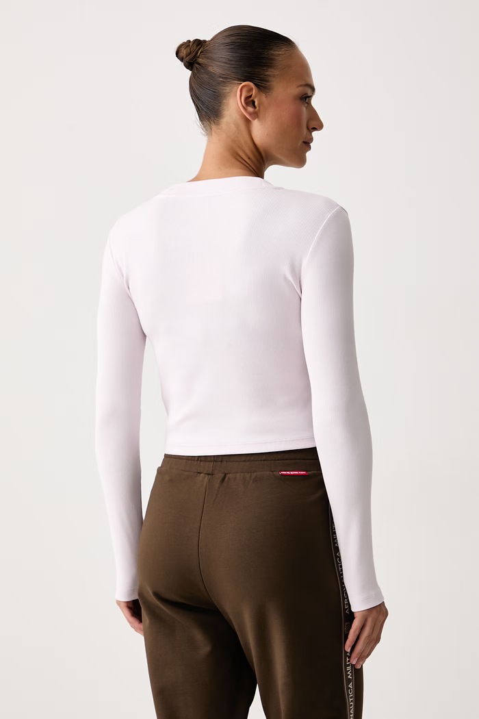 Odzież Calvin Klein Jeans Longsleeve damski bawełniany z elastanem LV047A803G różowy