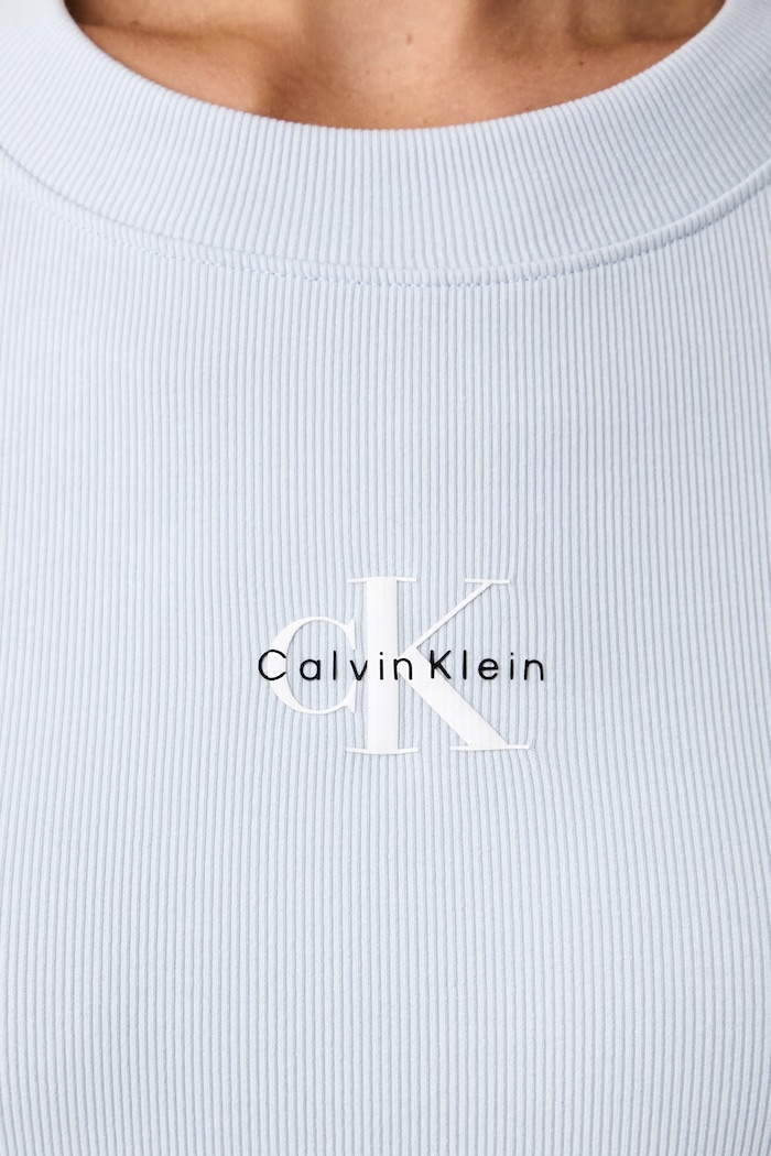 Calvin Klein Jeans longsleeve damski bawełniany z elastanem LV047A803G niebieski