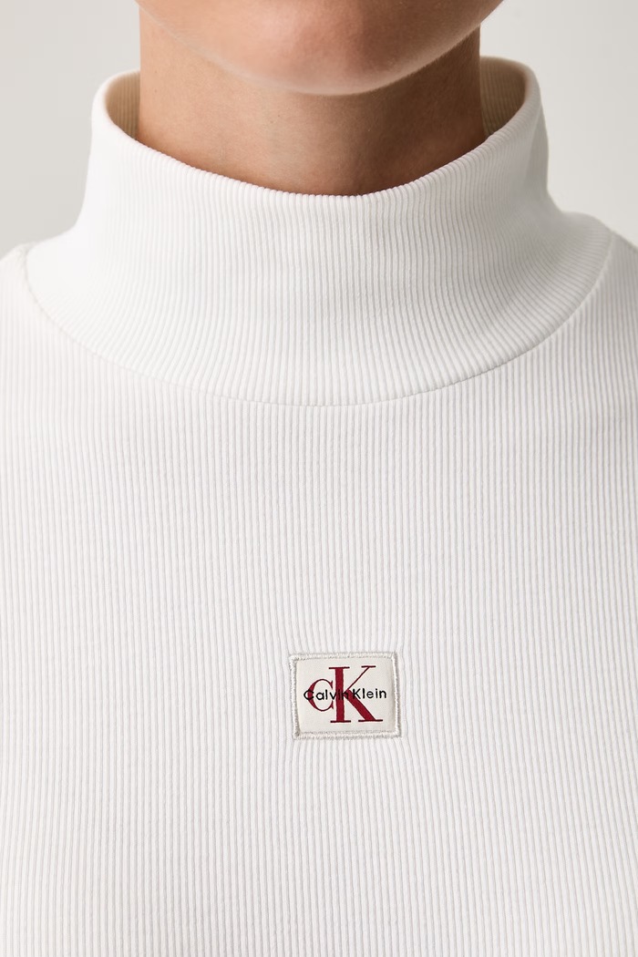 Calvin Klein Jeans longsleeve damski z bawełną LV047D203G biały