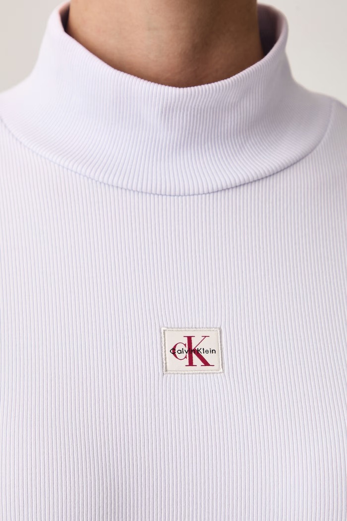 Calvin Klein Jeans longsleeve damski z bawełną LV047D203G fioletowy