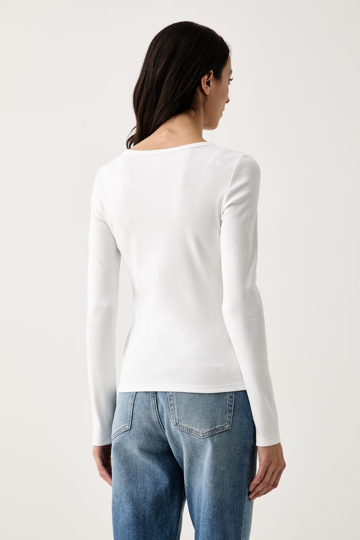 Oblečenie Calvin Klein Jeans tričko s dlhým rukávom dámske bavlnené s elastanom LV047D218G biela
