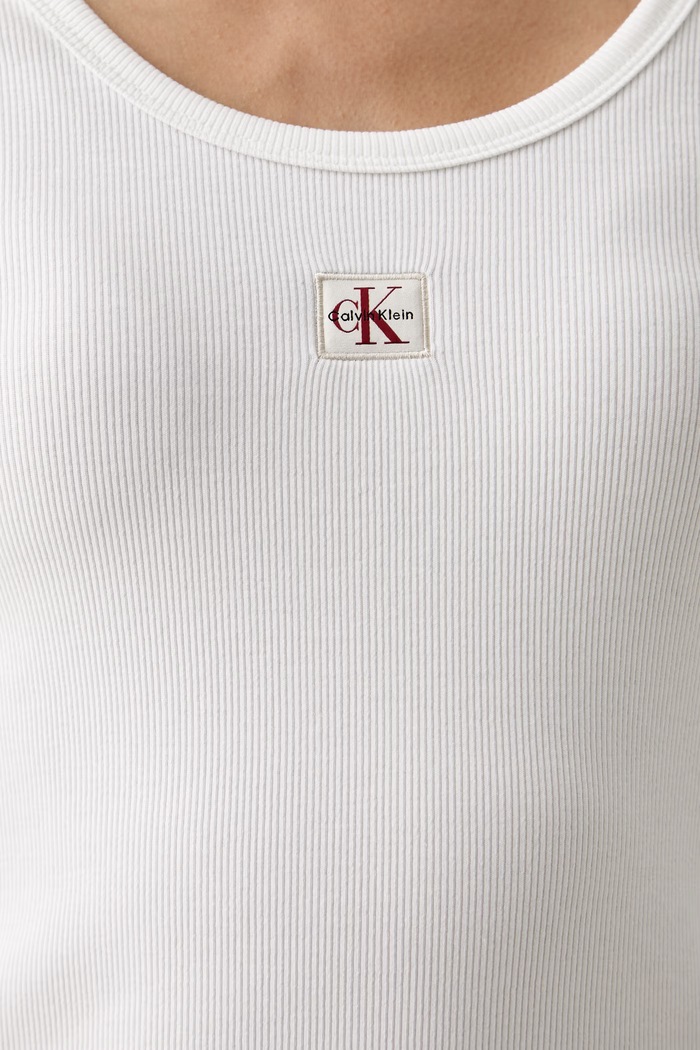 Calvin Klein Jeans tričko s dlhým rukávom dámske bavlnené s elastanom LV047D218G biela