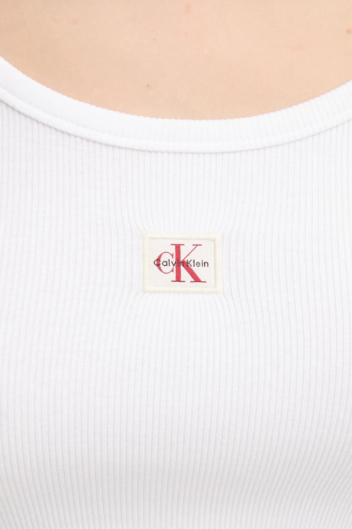 Tričko s dlouhým rukávem Calvin Klein Jeans LV047D218G bílá
