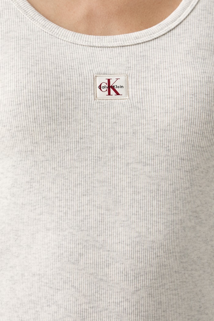 Calvin Klein Jeans tričko s dlhým rukávom dámske bavlnené s elastanom sivá LV047D218G