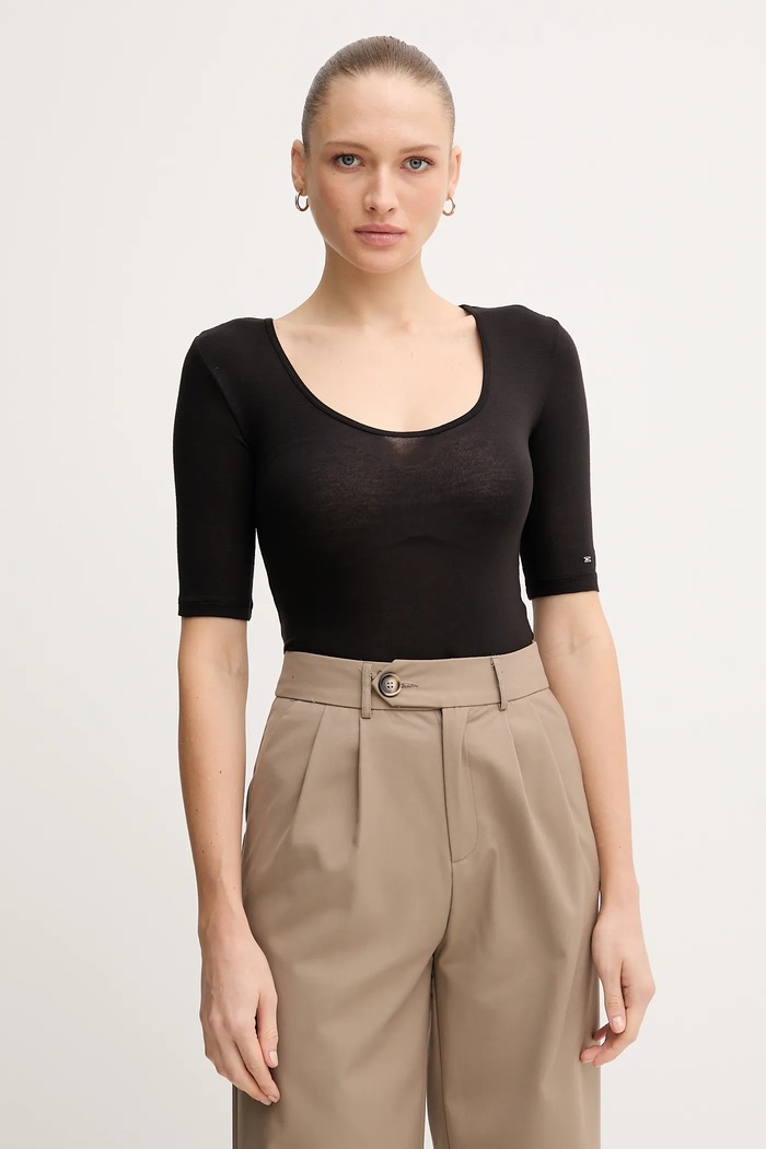 Tričko Tommy Hilfiger hladký černá WW0WW46116