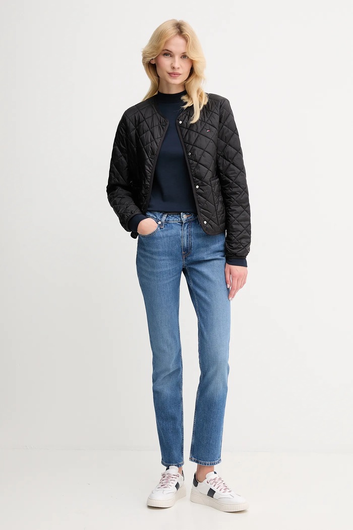 Tommy Hilfiger Bombažna majica z dolgimi rokavi Tommy Hilfiger WW0WW47307 mornarsko modra AW25
