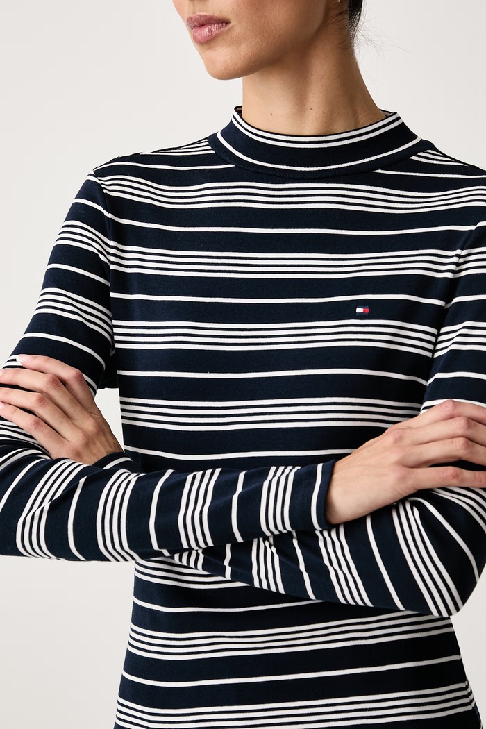 Μακρυμάνικο γυναικείο βαμβακερό Tommy Hilfiger WW0WW47307 σκούρο μπλε