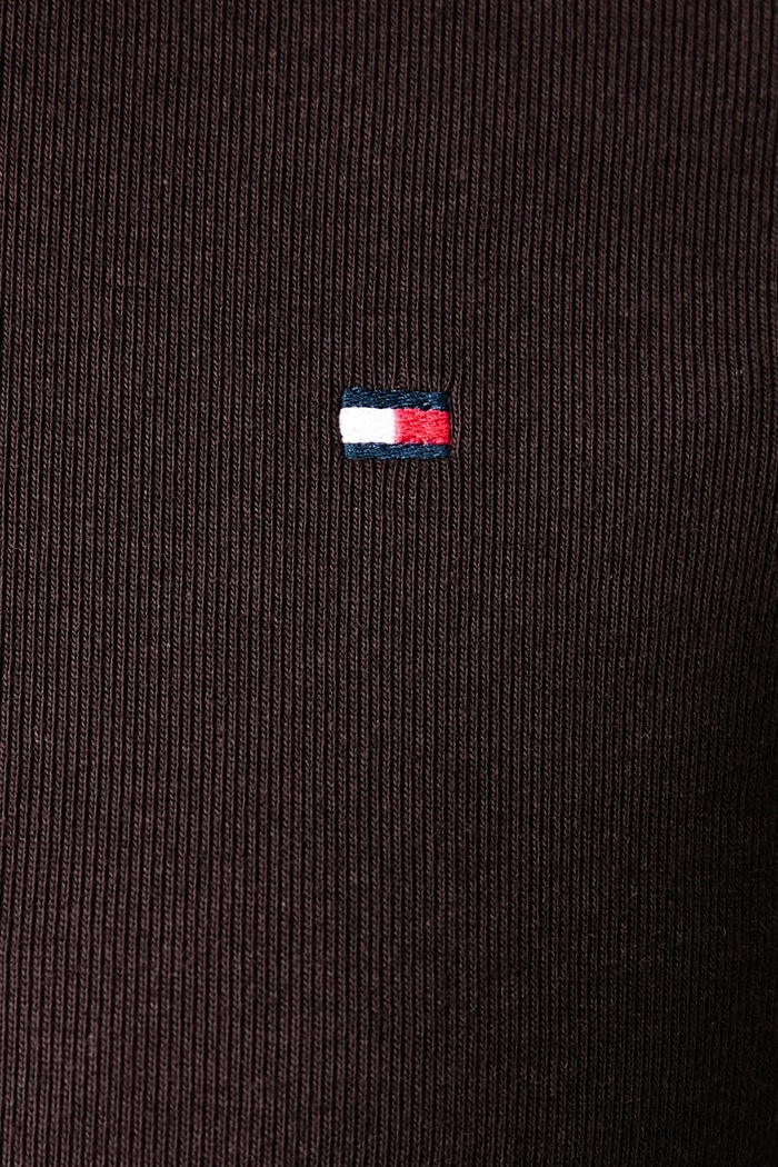 Longsleeve damski bawełniany Tommy Hilfiger brązowy WW0WW47307