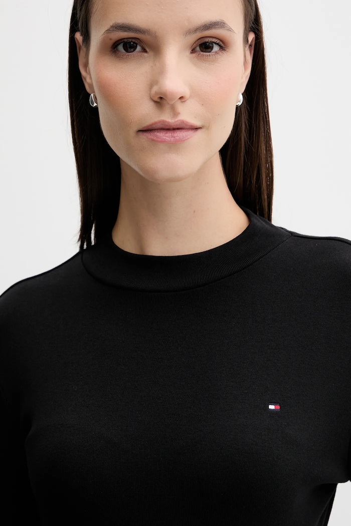 Bombažna majica z dolgimi rokavi Tommy Hilfiger Tommy Hilfiger WW0WW47307 črna