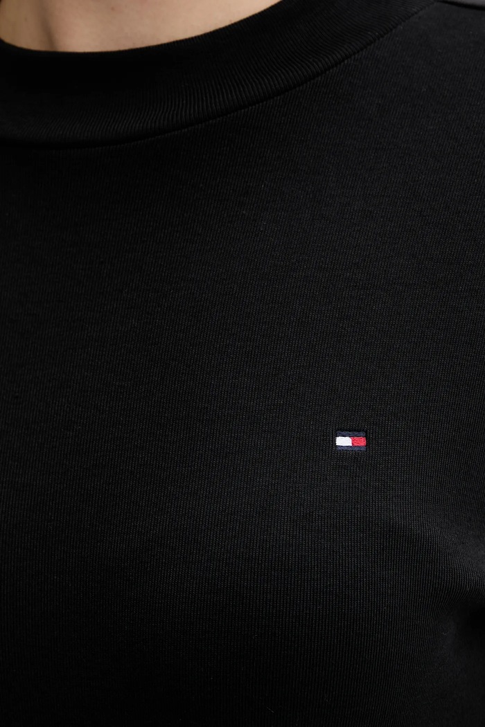 Bombažna majica z dolgimi rokavi Tommy Hilfiger Tommy Hilfiger črna WW0WW47307