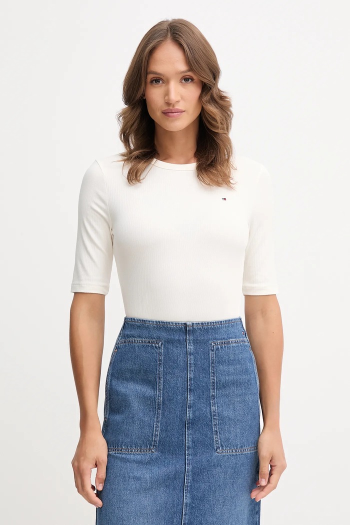 Tommy Hilfiger Tričko Tommy Hilfiger béžová WW0WW47308