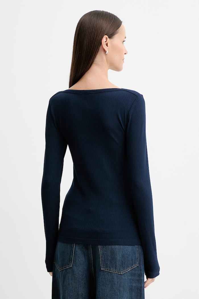 Oblečenie Tričko s dlhým rukávom Tommy Hilfiger WW0WW47309 tmavomodrá
