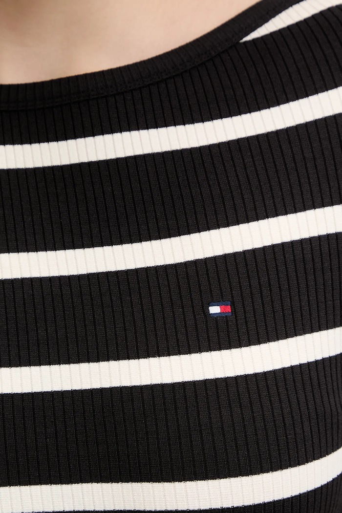 Tričko s dlouhým rukávem Tommy Hilfiger WW0WW47309 černá