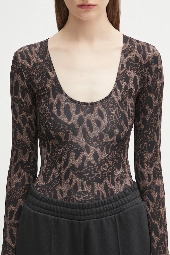 Body Fiorucci Banimalier Print Scoop Neck hnedá W02FPTBO225LY01BR01