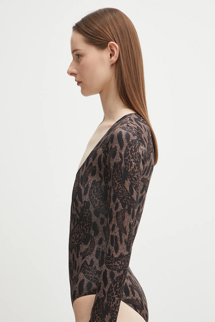 Fiorucci bodysuit Banimalier Print Scoop Neck W02FPTBO225LY01BR01 brown