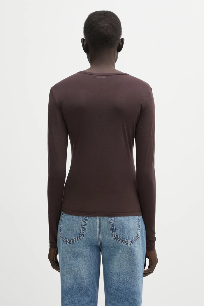 Clothing Anine Bing longsleeve with wool blend sylvie A.08.11501 brown