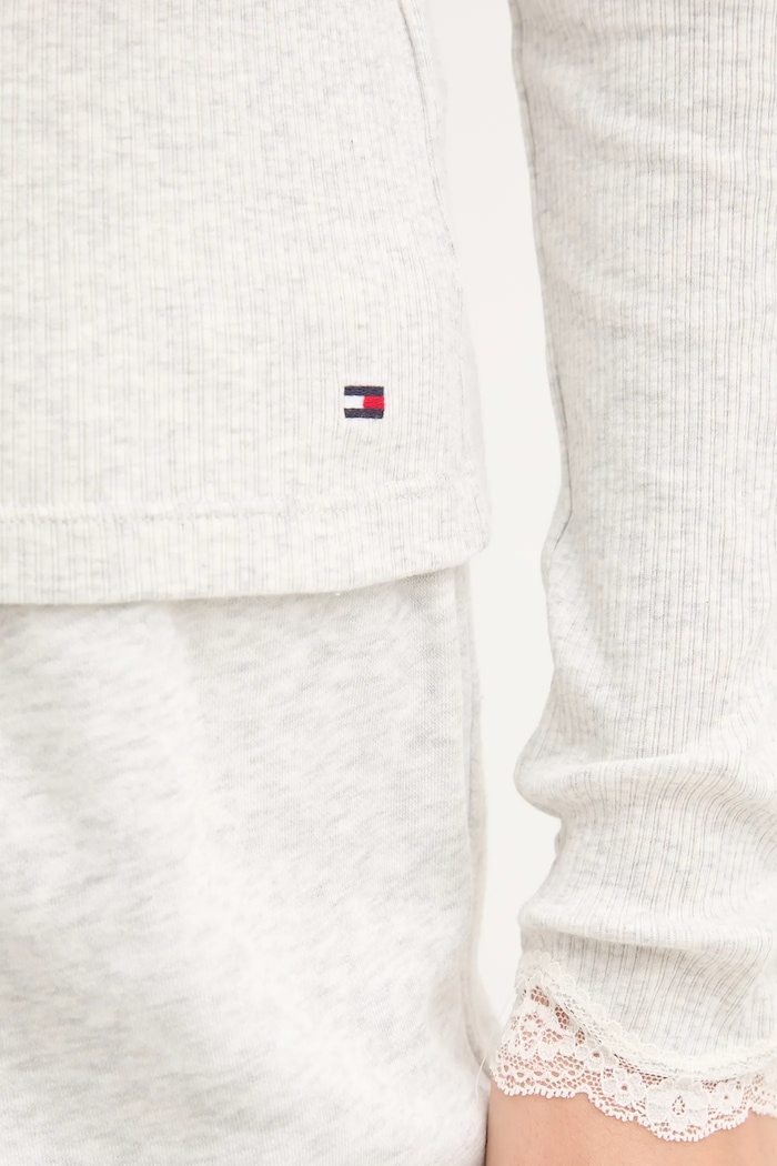 Pyžamové tričko s dlhým rukávom Tommy Hilfiger UW0UW06071 sivá