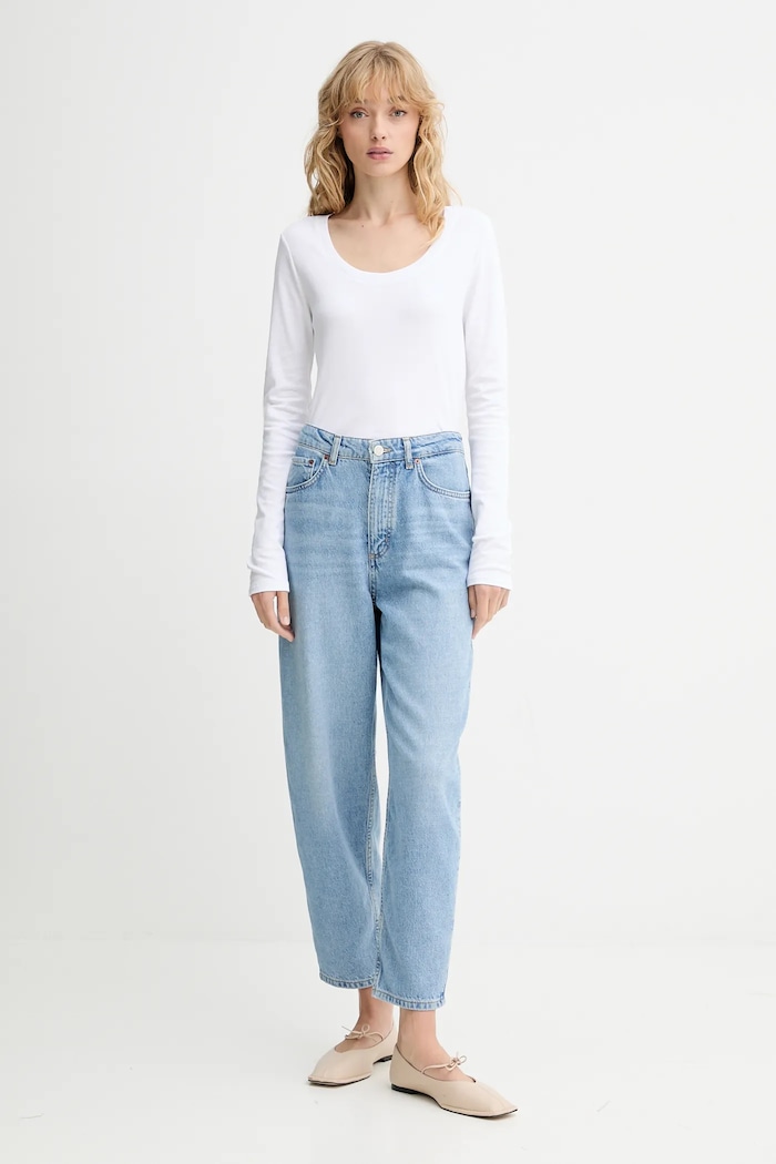 Calvin Klein Longsleeve din bumbac LV044D228G alb AW25