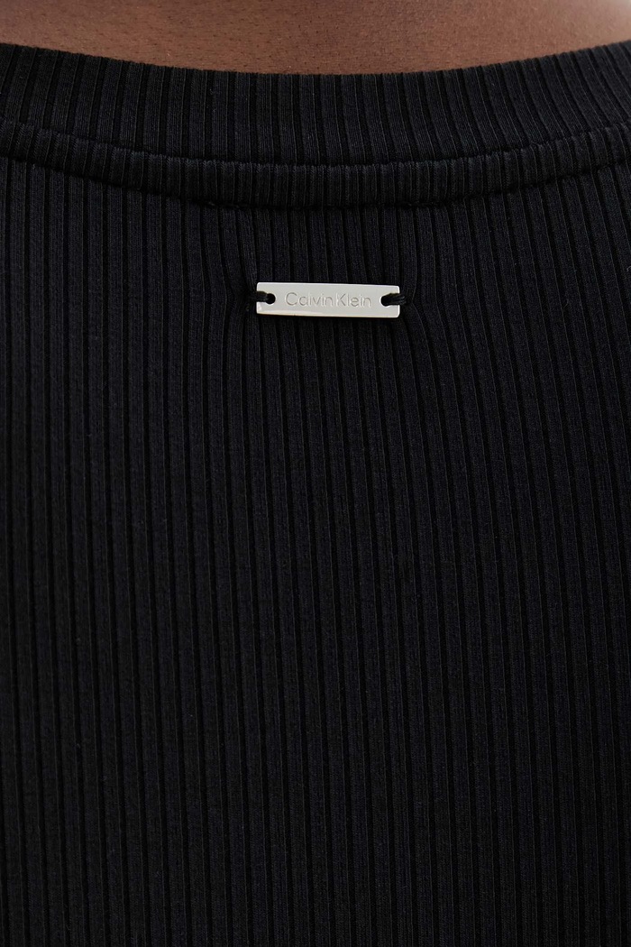 Calvin Klein tričko s dlhým rukávom dámske s modalom LV044D235G čierna