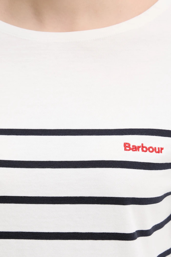 Bavlnené tričko s dlhým rukávom Barbour BRADLEY LML0892 béžová