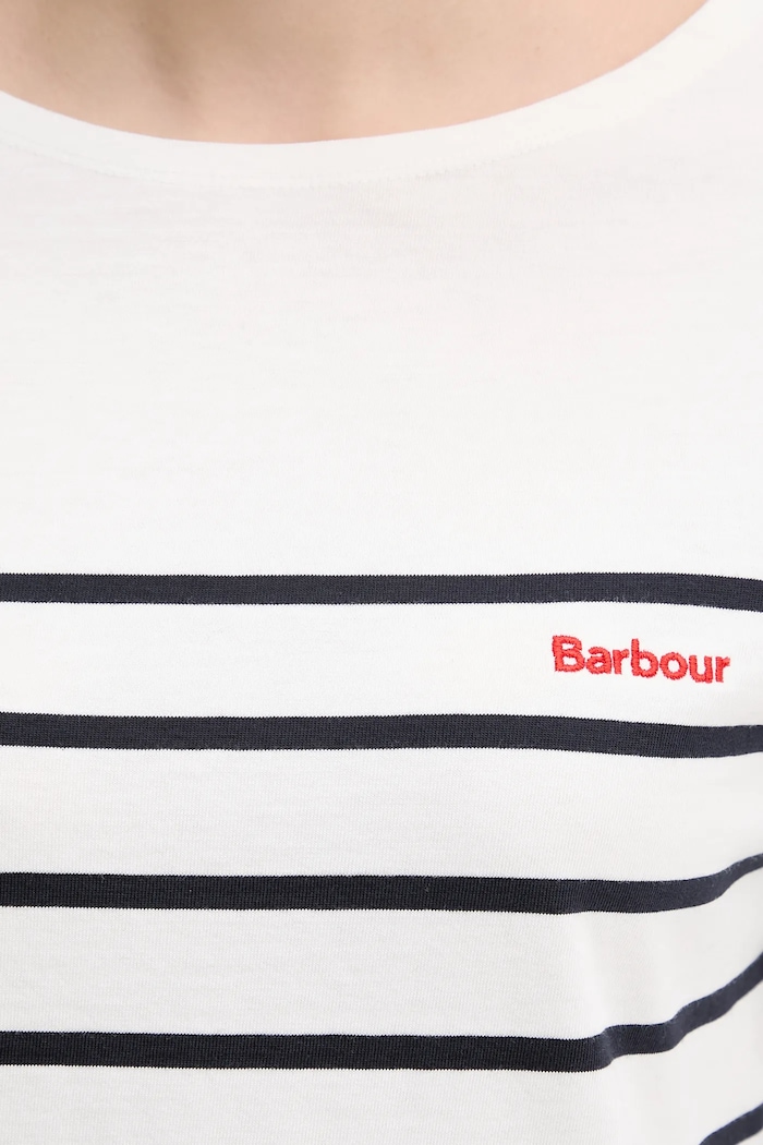 Bavlnené tričko s dlhým rukávom Barbour BRADLEY LML0892 béžová