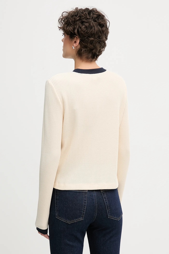 Tričko s dlhým rukávom Calvin Klein Jeans LV047D225G béžová AW25