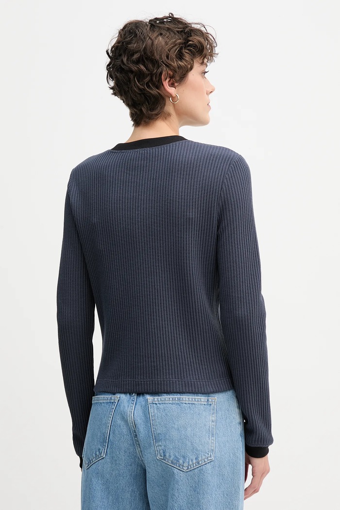 Oblečenie Tričko s dlhým rukávom Calvin Klein Jeans LV047D225G tmavomodrá