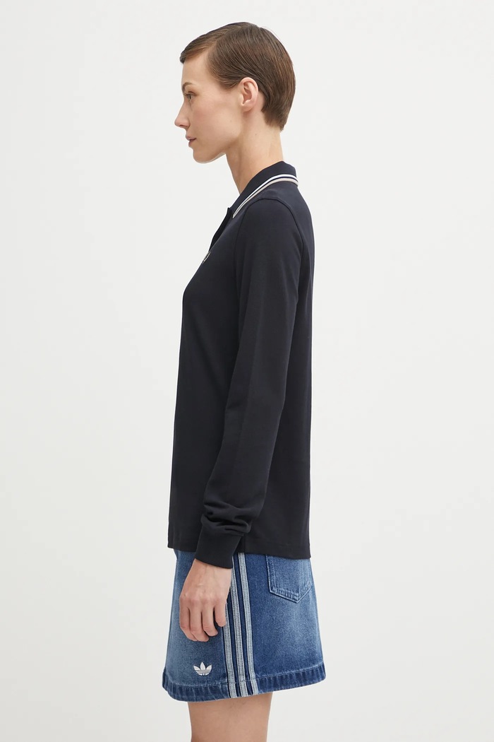 Fred Perry top a maniche lunghe in cotone G3636 blu navy AW25