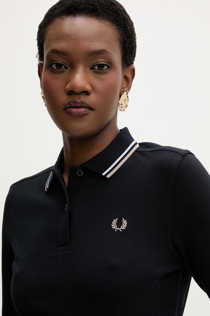 Fred Perry pamut hosszúujjú sötétkék G3636