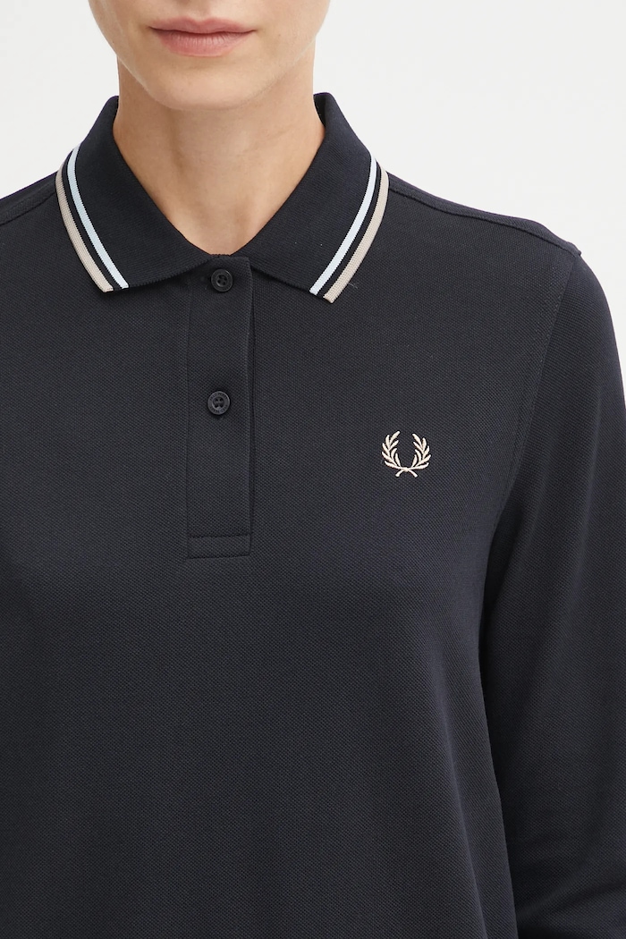 Fred Perry top a maniche lunghe in cotone blu navy G3636