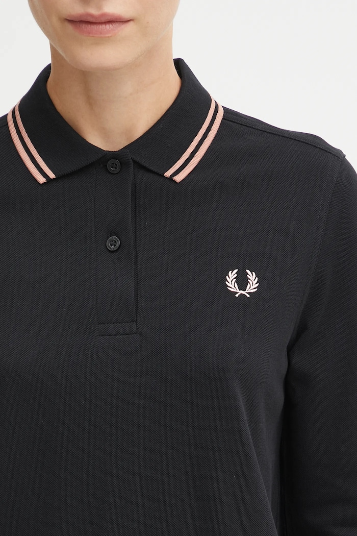 Бавовняний лонгслів Fred Perry чорний G3636
