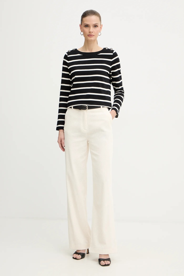Morgan longsleeve din bumbac TBATO negru AW25