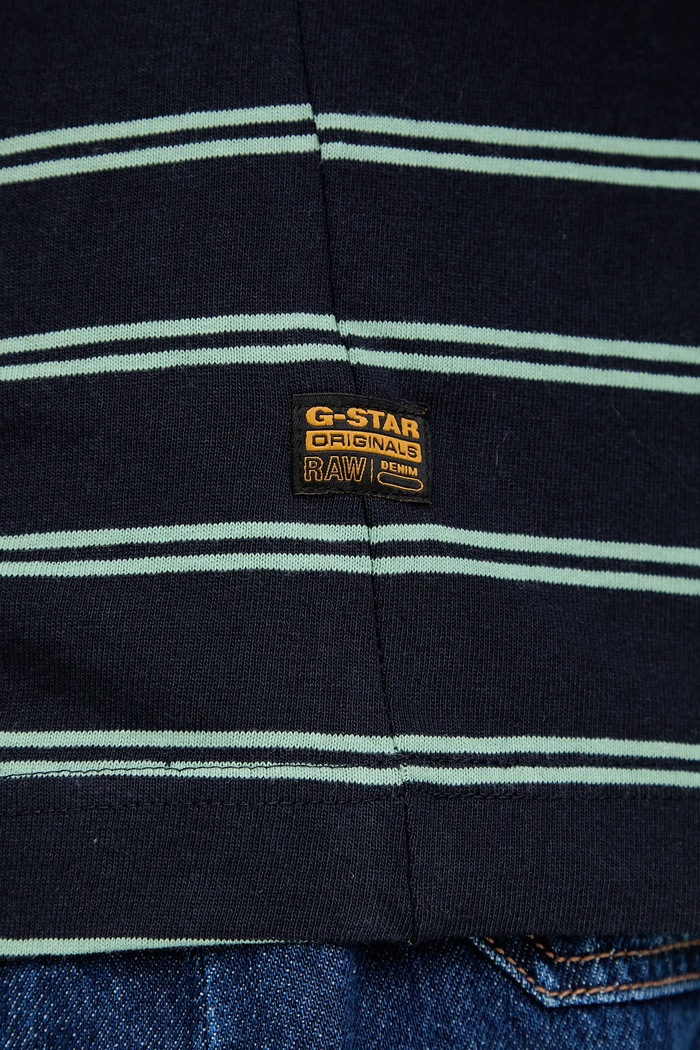 Бавовняна футболка G-Star A line stripe oversized D27183.E134 темно-синій