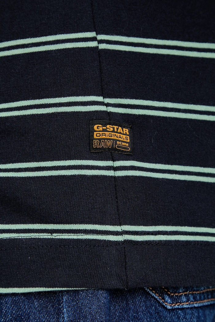 Бавовняна футболка G-Star A line stripe oversized D27183.E134 темно-синій