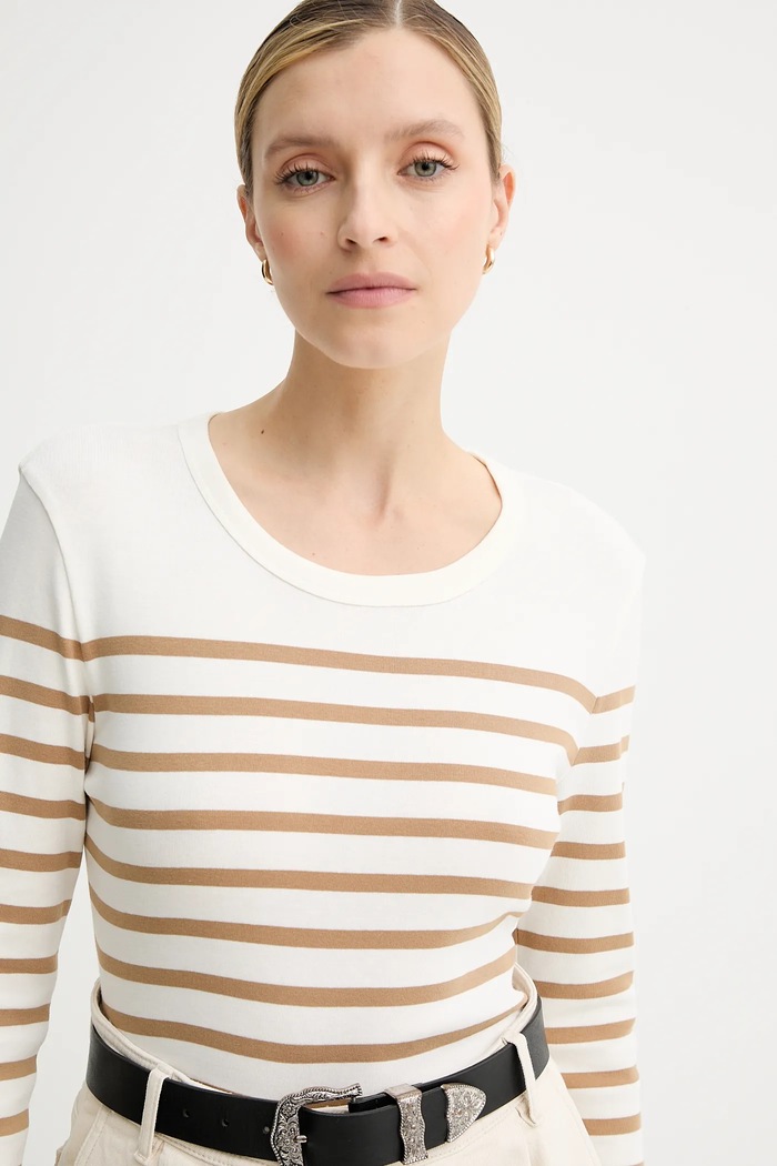 Marc O'Polo longsleeve bawełniany beżowy 508207452151