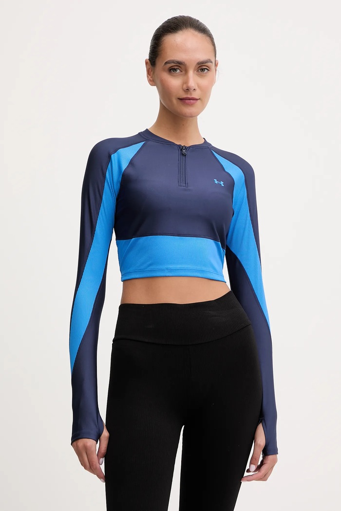 Tréninkové tričko s dlouhým rukávem Under Armour slim námořnická modř 6003981