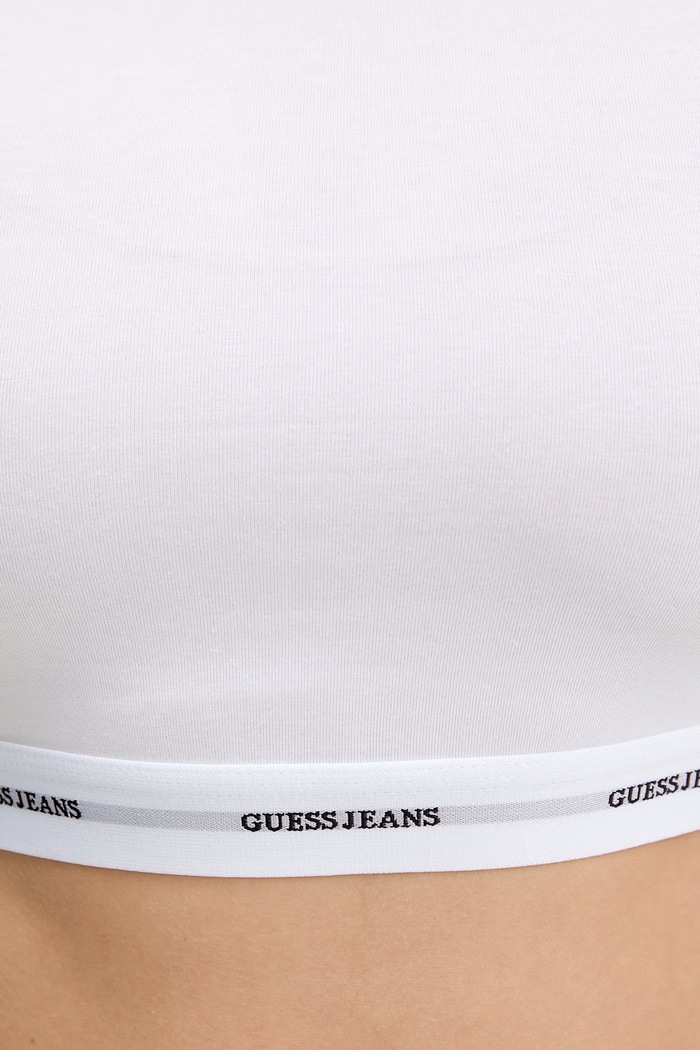 Tričko s dlouhým rukávem Guess Jeans bílá W5BZ09.KBBU1