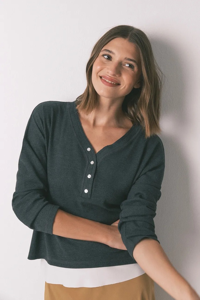 Tričko s dlouhým rukávem women'secret šedá 3272294