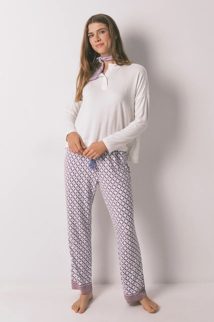 Tričko s dlouhým rukávem women'secret bílá 3272290