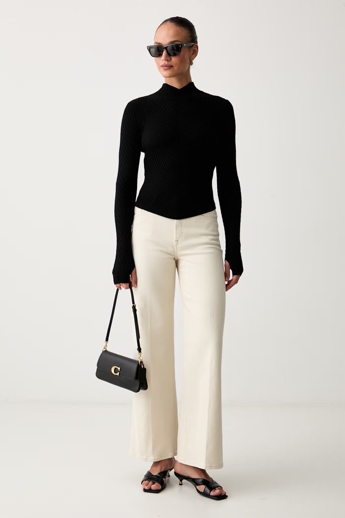 Victoria Beckham sweter damski z wełny merino 1425KTP006804A czarny AW25