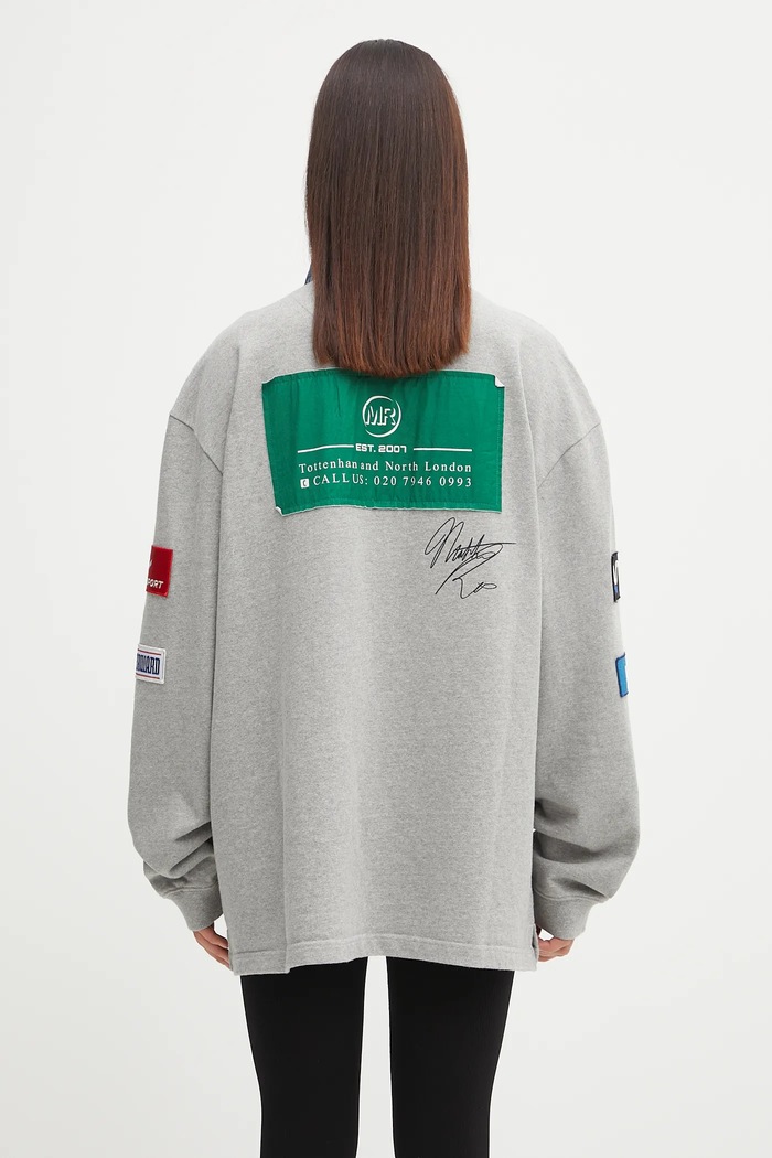 Одежда Хлопковая кофта Martine Rose Rugby Polo 672JE07045 серый