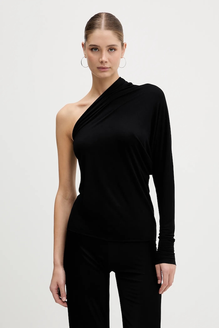 Rick Owens Lilies felső Diana hosszú fekete LI02E3220.RV
