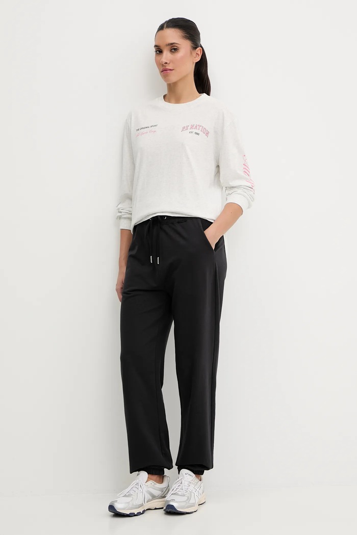 P.E Nation top a maniche lunghe in cotone 254L067 grigio AW25